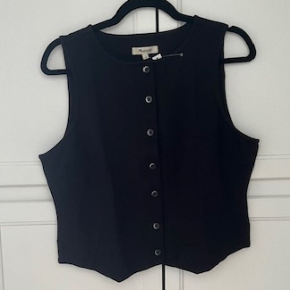 Madewell Cutaway Button-Front Vest in Ponte NWT
